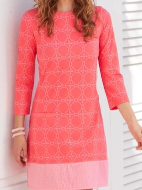 Cabana Life Coral Geometric Midi Dress